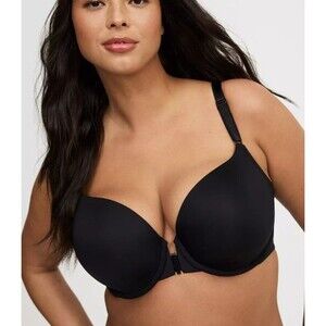 TORRID Bra Womens 42DD Push Up Front Close T Shirt Smooth Support Everyday Black